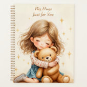 Grote Knuffels Schattige Meisje Knuffelen Teddy Be Planner (Voorkant)