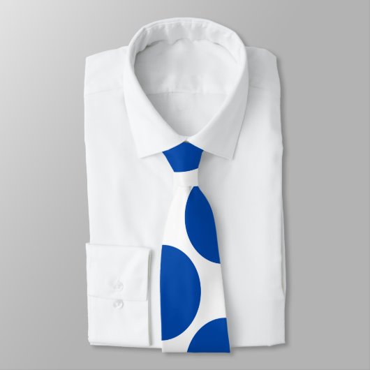 Grote kobalt poka-punten op wit Stropdas (Gebonden)