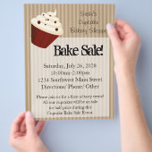Grote koekjes, soft Mocha Stripes Bake Sale Flyers (Hand)