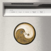 Grote Koelkast Magneet met gouden YinYang vredesdu (Insitu (Vaatwasser))