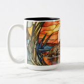 Grote koffie Mok gebrandschilderd cheetah (Links)