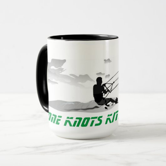 Grote koffie-Mok - Kitesurfing Mok (Voorkant links)