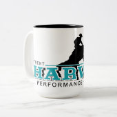 Grote koffie-mok met zwarte logo tweekleurige koffiemok (Voorkant links)