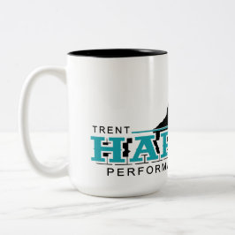 Grote koffie-mok met zwarte logo tweekleurige koffiemok