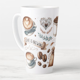 Grote koffiebeker Liefde is aan het broeien Latte Mok