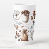 Grote koffiebeker Liefde is aan het broeien Latte Mok (Voorkant)