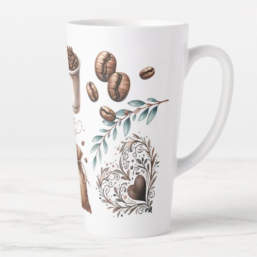 Grote koffiebeker Liefde is aan het broeien Latte Mok (Rechts)