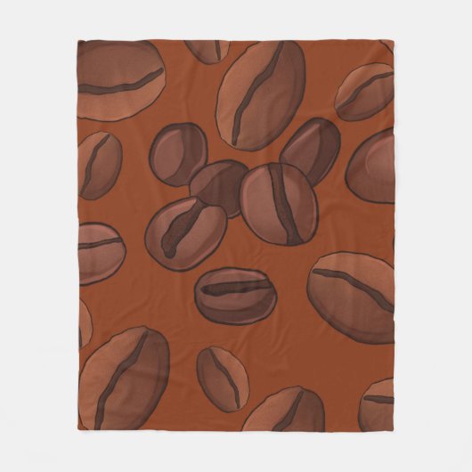 Grote koffiebonen voor koffie-overs fleece deken (Voorkant)