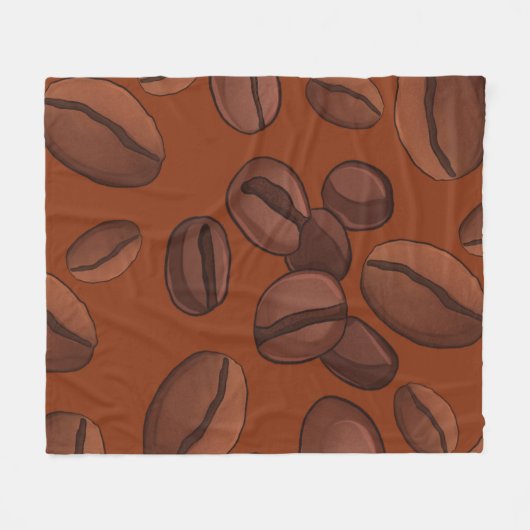 Grote koffiebonen voor koffie-overs fleece deken (Voorkant (Horizontaal))