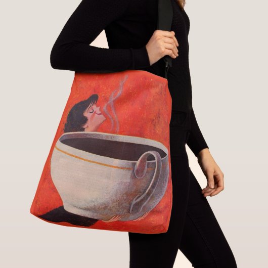 grote koffiedrinker crossbody tas (Dichtbij)