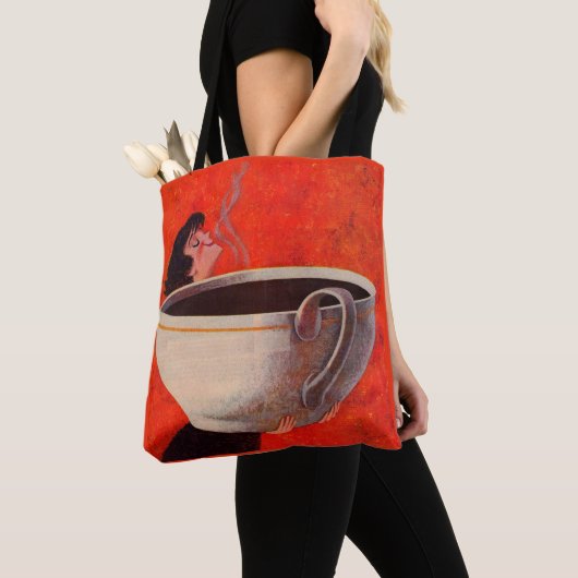 grote koffiedrinker tote bag (Dichtbij)