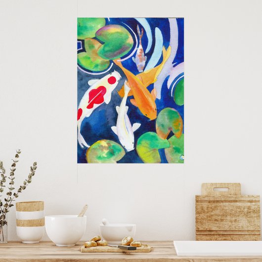 Grote Koi-vijver Poster (Keuken)