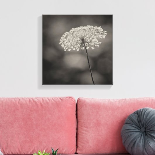 Grote Koningin Anne's Kant Bloem Zachte Achtergron Canvas Afdruk (Insitu (Woonkamer))