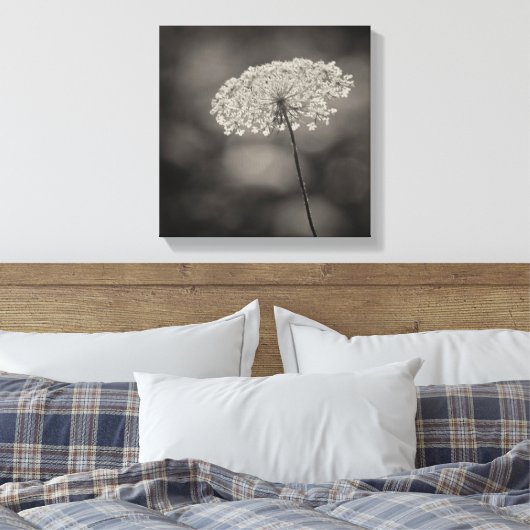 Grote Koningin Anne's Kant Bloem Zachte Achtergron Canvas Afdruk (Insitu (Slaapkamer))