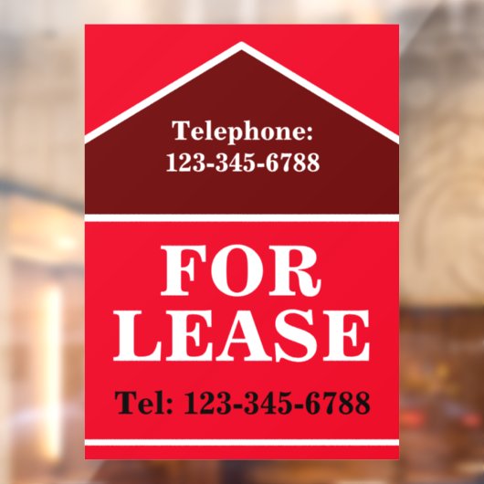 GROTE KOPER VOOR LEASE SIGNAGE Real Estate Raamsticker (Vel 2)
