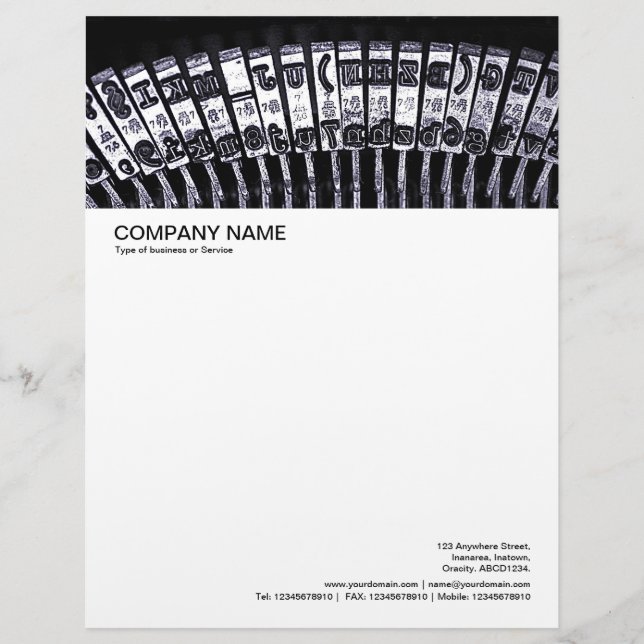 Grote koptekst voor Afbeeldingen - schrijfmachine Briefhoofd Sjabloon (Voorkant)