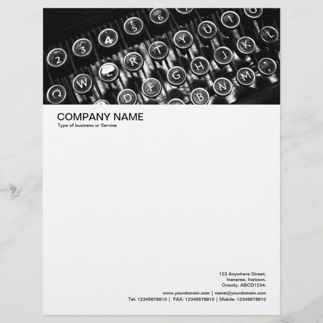 Grote koptekst voor Afbeeldingen -  schrijfmachine Persoonlijk Briefhoofd (Voorkant)