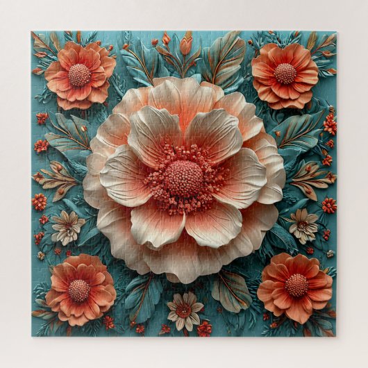 Grote Koraalbloemen Legpuzzel (Verticaal)
