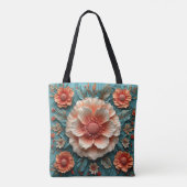 Grote Koraalbloemen Tote Bag (Achterkant)