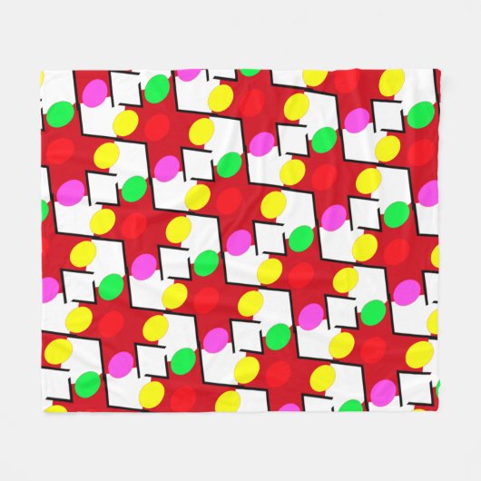 GROTE KORTE BABY DOT PATROON BUBBLY HAPPY FLEECE DEKEN (Voorkant (Horizontaal))