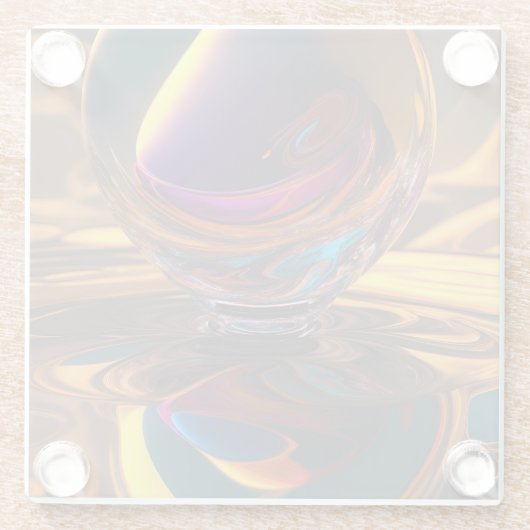 Grote kosmische daling glazen onderzetter (Achterkant)