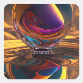 Grote kosmische daling vierkante sticker