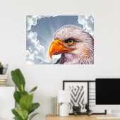 Grote krachtige Bald Eagle Poster Hope for America (Thuiskantoor)