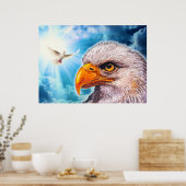 Grote krachtige Bald Eagle Poster Hope for America (Keuken)