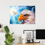 Grote krachtige Bald Eagle Poster Hope for America (Thuiskantoor)
