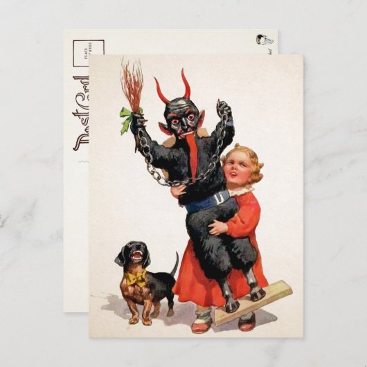 grote Krampus Doll Briefkaart (Voorkant / Achterkant)