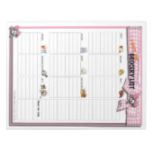 Grote kruidenierslijst - Roze lint Notitieblok (Voorkant)