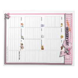 Grote kruidenierslijst - Roze lint Notitieblok