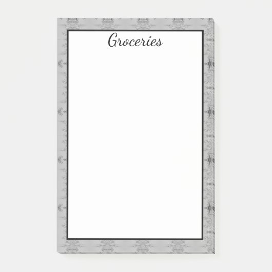 Grote kruideniersnota met grijs en zwart post-it® notes (Voorkant)