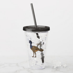 Grote kuifhoender vogel cartoon illustratie acryl drinkbeker