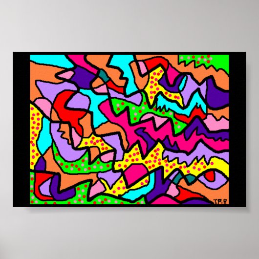 Grote kunst afbeelding vele kleuren poster (Voorkant)