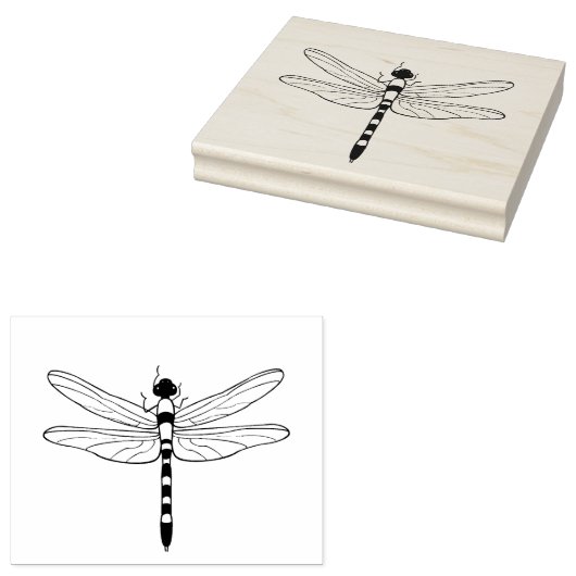 Grote kunststempel voor Dragonfly Rubberstempel (Gestempeld)