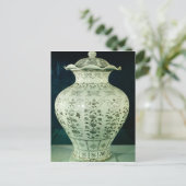 Grote "Kuoan"-vaas met blauwe bloemen Briefkaart (Staand voorkant)