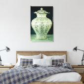 Grote "Kuoan"-vaas met blauwe bloemen Canvas Afdruk (Insitu (Slaapkamer))