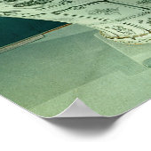 Grote "Kuoan"-vaas met blauwe bloemen Poster (Hoek)