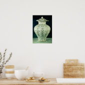 Grote "Kuoan"-vaas met blauwe bloemen Poster (Keuken)