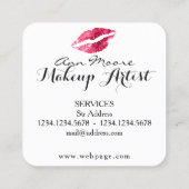 Grote kus lippen met een klasje. vierkante visitekaartje (Achterkant)