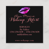 Grote kus lippen met een klasje. vierkante visitekaartje (Achterkant)