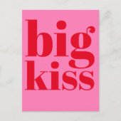 Grote Kus! Modern Vette Rode - Heet Roze Typografi Briefkaart (Voorkant)
