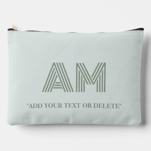 Grote kustblauwe geometrische monogram accessoire etui (Voorkant)