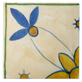 Grote kwart keramische tegel Siciliaanse stijl "Pi Tegeltje