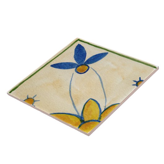 Grote kwart keramische tegel Siciliaanse stijl "Pi Tegeltje (Zijkant)