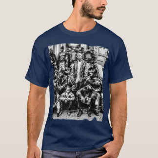 grote L bedrukte vriend T-shirt