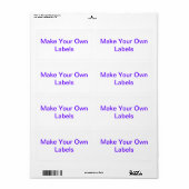 Grote  labels (Full Sheet)