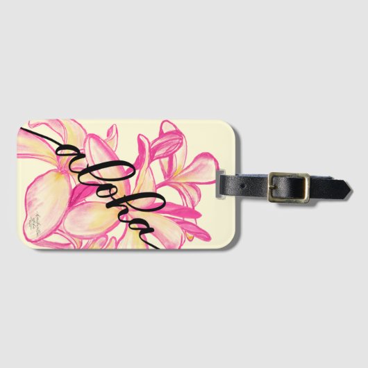 Grote Labels van Plumeria Aloha Hawaii Bag (Voorkant (horizontaal))