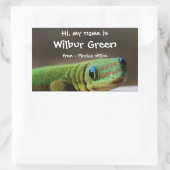 Grote lachende gekko naam badge rechthoekige sticker (Tas)